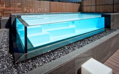 Piscina Sfioro Cascata Vetro Crystal 7